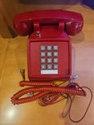 Bittel Analog Phone Red Touch Tone Corded Push Button Desk 2500 - Never Used
