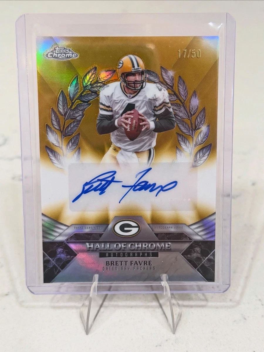 Topps Brett Favre Football Autographed Sports Trading Cards