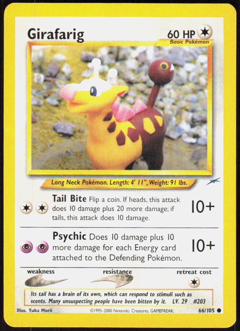 Girafarig 066/105 Unlimited Common Neo Destiny LP Pokemon
