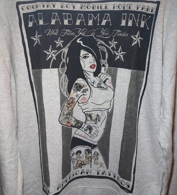 Cedar Wood State Sweatshirt Herren L Grau Tattoo Print Top Zustand