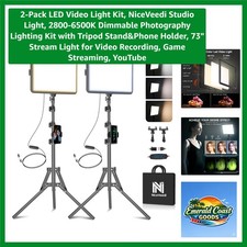 Dimmable 2800-6500K LED Light Kit with Tripod Phone Holder for Ideal Streaming