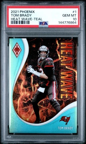 2021 PANINI PHOENIX HEAT WAVE TEAL #1 TOM BRADY 142/149 PSA 10