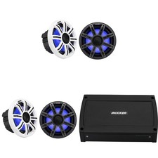 Kicker Premium Marine 2 Pair  8" Speaker and Amplifier bundle  51MSC84  4...