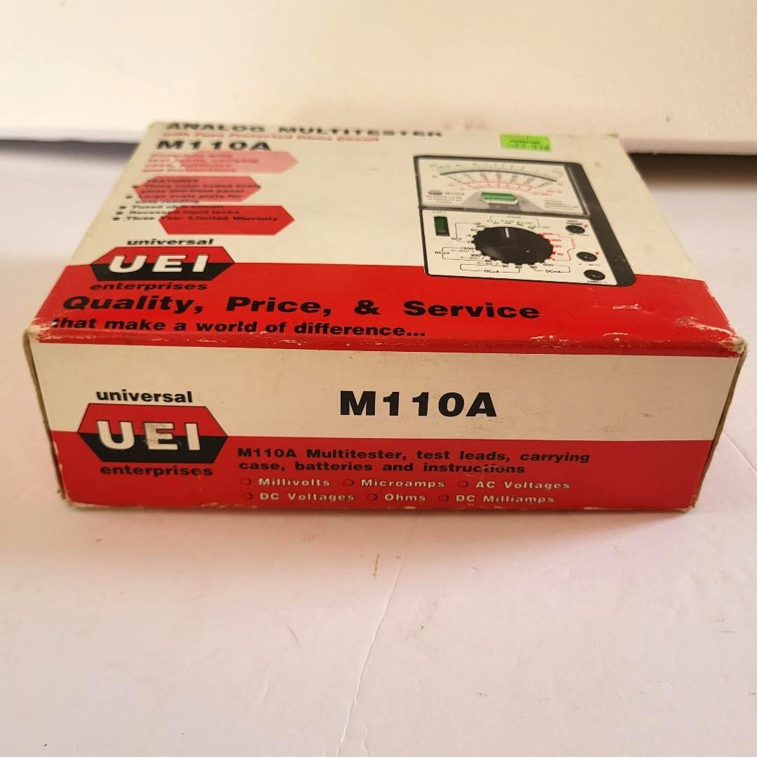 UEI M110A Analog Elect Multimeter Complete W/ Case/Box/Leads Tested &Working