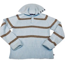 Polo Jeans Co. Ralph Lauren Sweater Girls XL Blue Striped Turtleneck Pullover