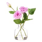 Rogue Artificial Lisianthus in Glass Vase Fake Eustoma Flowers Purple 15x27cm