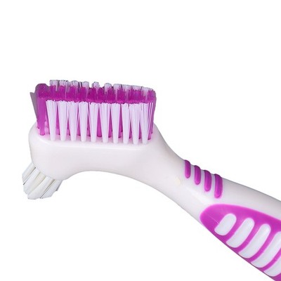 False Teeth Cleaning Brush Double Sided Portable Denture Toothbrush For Fals SET