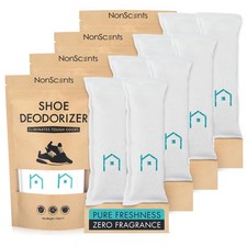NonScents Shoe Deodorizer 4-Pack 8 Count - Odor Eliminator, Air Freshener, Sm...