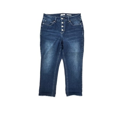 Royalty For Me Petite High Rise Straight Leg Jeans Dark Wash Button Fly 14P
