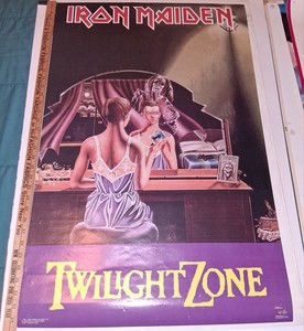 Vintage 1987 Iron Maiden Twilight Zone Poster  Original Classic Rock 
