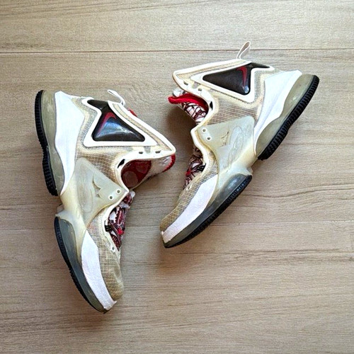 Nike LeBron 19 Men’s Basketball Mid Top Lace-Up Sneakers White/Red/Black