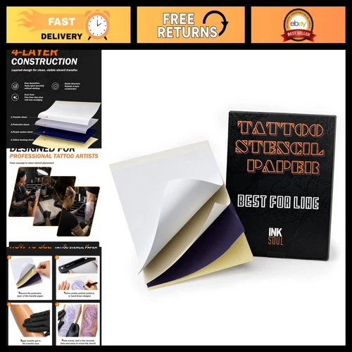 Tattoo Transfer Paper A4 Size - 100 Sheets, Professional Quality, Easy to Use - product listing photo
