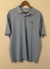 Lacoste Regular Fit Cotton Polo Light Blue Logo Stripe Preppy NWT US XXL