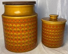 Vintage Hornsea Saffron lidded preserve or jam pot & Lidded Canister