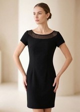 Vintage 90s CDC Wear Mesh Illusion Neck Little Black Dress - Women's Size 4