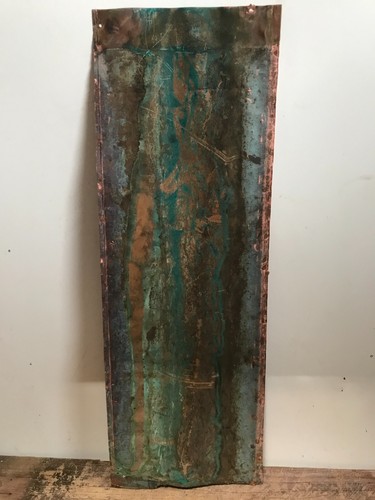 Kupferblech 29 1/4" x 10" Patina Grünspan Farben - Bild 3 von 13
