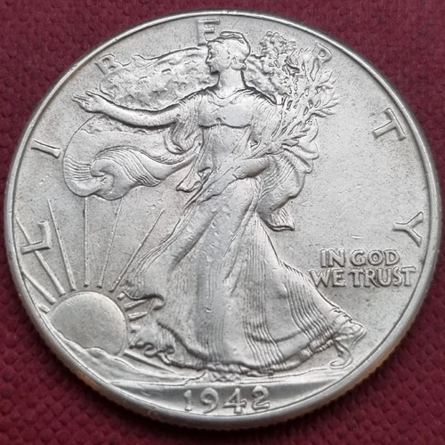 1942 Walking Liberty Half Dollar 50c High Grade AU - UNC #59492