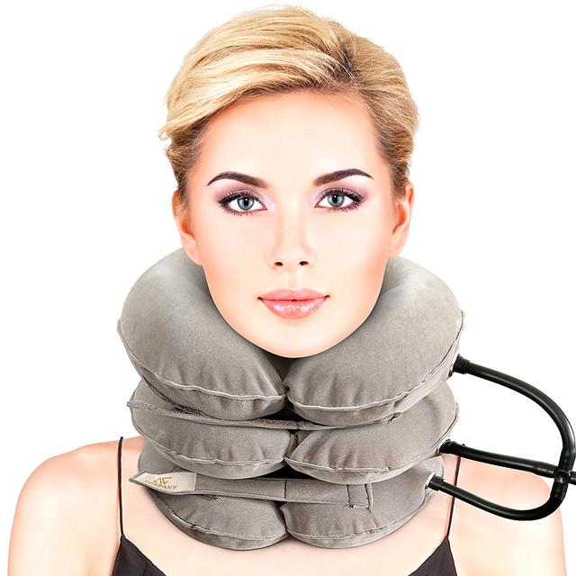 Cervical Neck Traction Device FDA Inflatable Home Instant Pain Shoulder Relief eBay