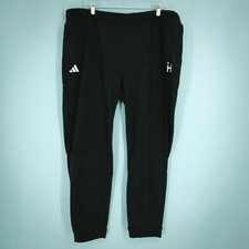 Adidas Men's Size XL Black Fleece Drawstring Pull On Jogger Knit Sweatpants A436