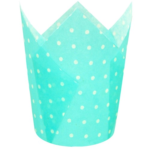 Large Muffin Greaseproof paper Baking cupcake cups 2-1/4" x 4" Blue printed w...