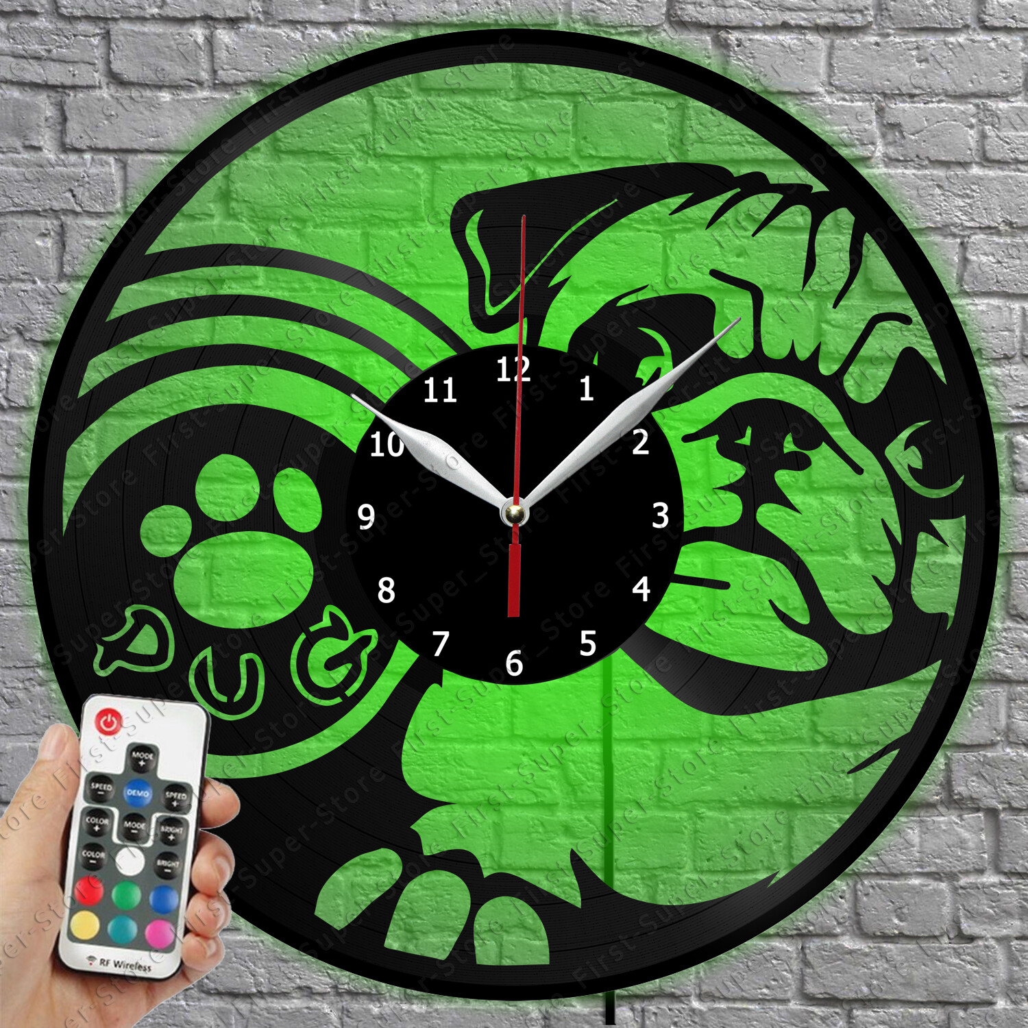 LED Pug Life Vinyl Record Wall Clock with LED Light 1281