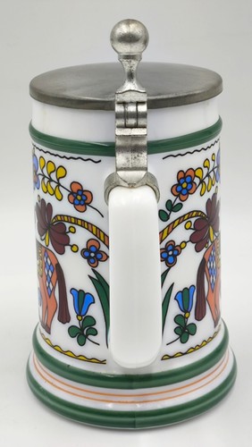 Original BMF Bierseidel Bierkrug Zinn Deckel Pferd Floral Bayern Blumen - Bild 6 von 12