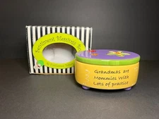 Sentiment Blessings Box by Tumbleweed Pottery Colorful Grandma Oval Trinket Box