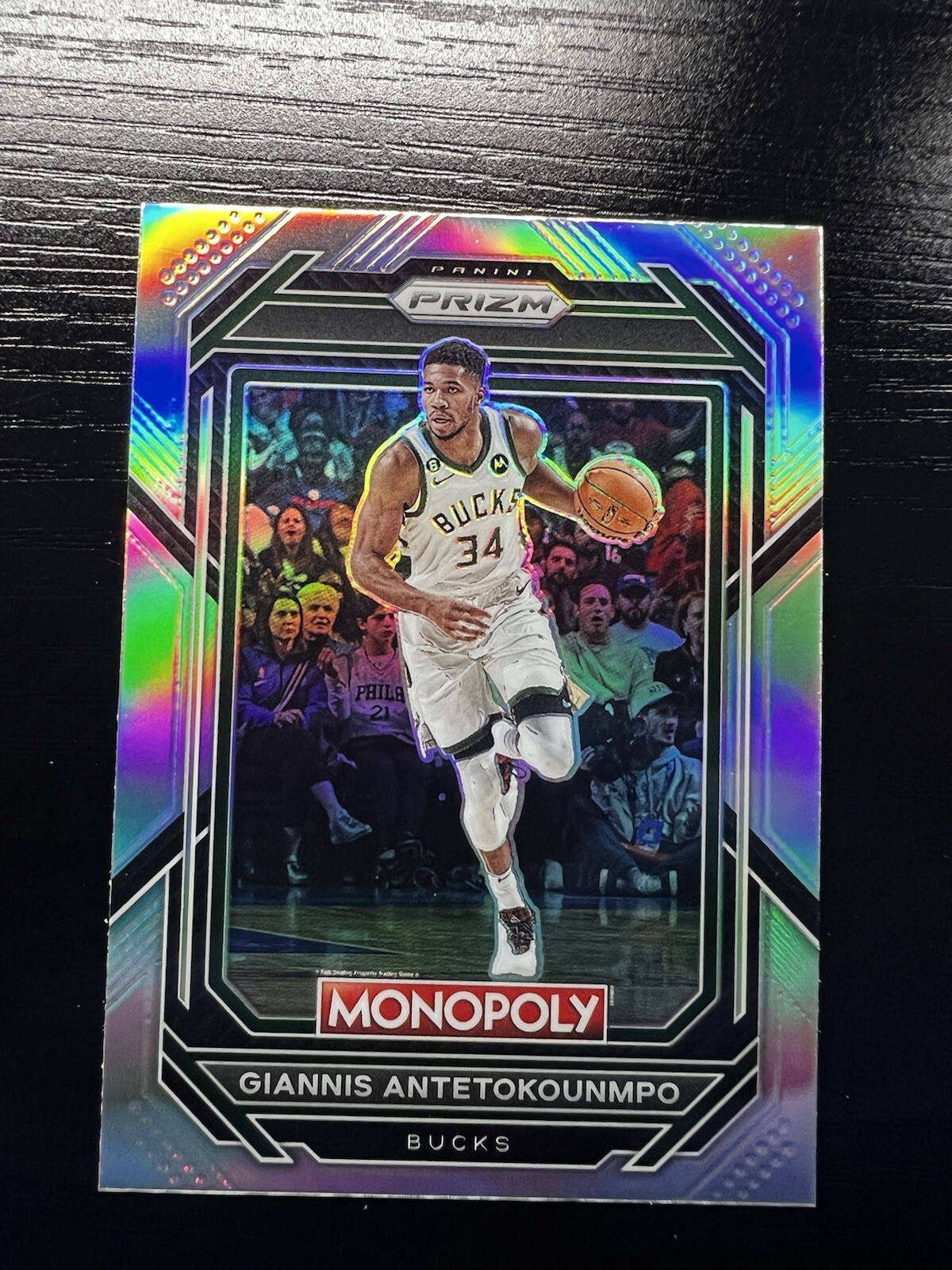 2022-23 Panini Prizm Monopoly Giannis Antetokounmpo Silver Prizm #49 SP Bucks