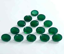 WHOLESALE NATURAL GREEN ONYX FACETED OVAL SHAPE LOOSE GEMSTONE