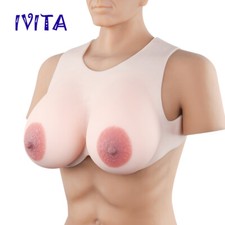 IVITA Big Nipple Full Silicone Boobs 3300g/set Big False Breast H cup for CD TG