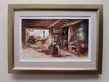 David Weston Steam Train print 'The Forge' Ransomes - Ipswich  FRAMED