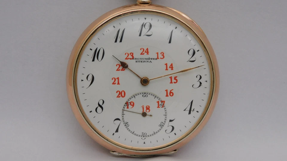 Orologio da tasca argento funziona ETERNA rare silver pocket watch Working A169 Foto 3 de 4