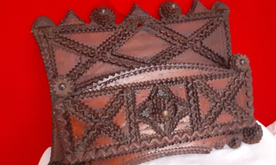 Antique OOAK Tramp Art Letter Holder Box Intricate Design Handmade Large 14x10