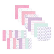 Hudson Baby Rayon from Bamboo Washcloth Bundle, Sea Shells, One Size
