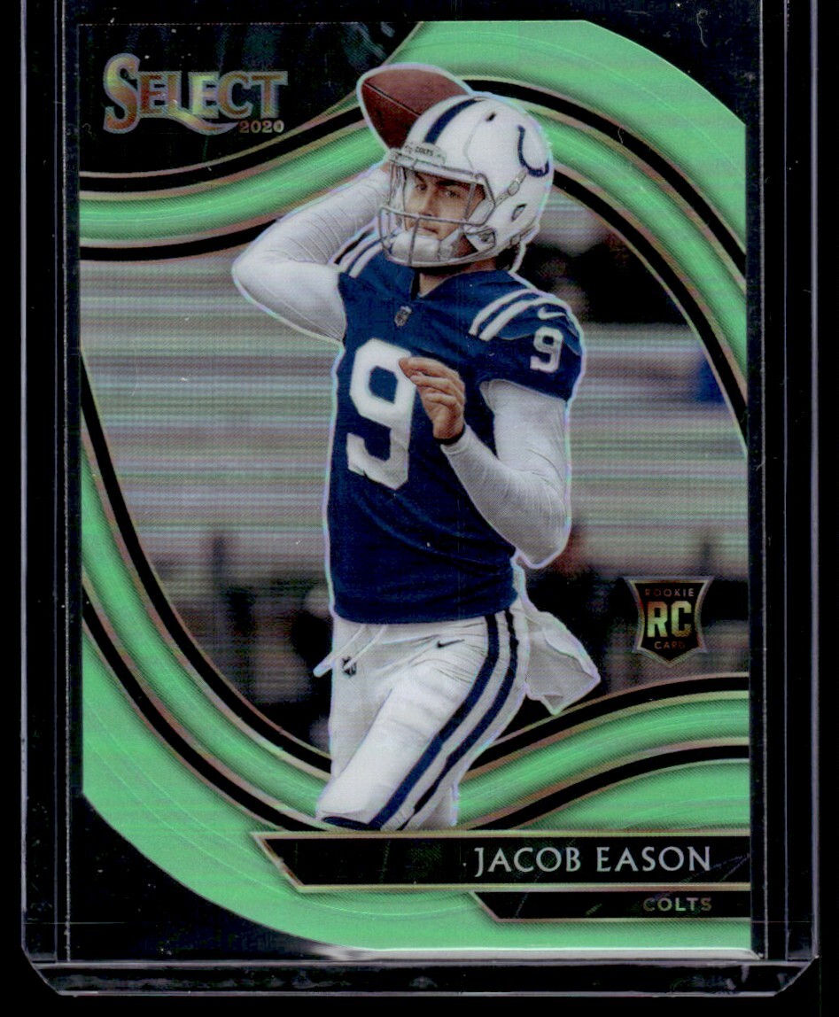 2020 Panini Select Jacob Eason Rookie Indianapolis Colts #348 Neon Green Die-Cut