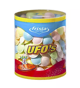 Frisia Flying Saucers Full Tub Of 300 UFO Sherbet Filled Sweets - Picture 1 of 1