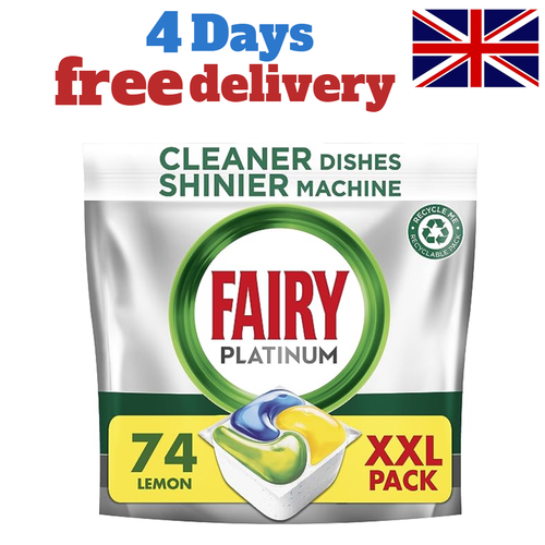 Fairy Platinum Plus AllIn1 Dishwasher Tablets Bulk, 74 Tablets, Lemon