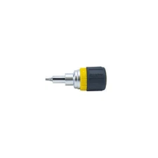 Klein Tools 32594 6-in-1 Ratcheting Stubby Screwdriver with Square Recess