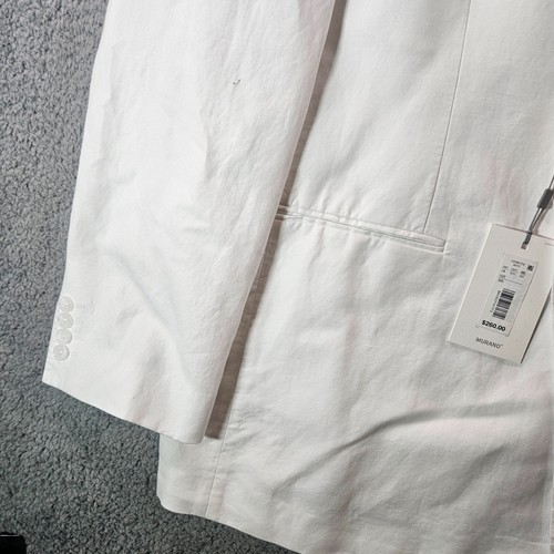 $260 NWT Murano 3XB Baird McNutt Linen Blazer Jacket Men White Doublebreasted - Picture 9 of 23