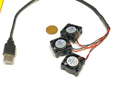 3 fans on 1 usb fan 5v computer mini small  2510 GDStime 25mm x 10mm  WD B9