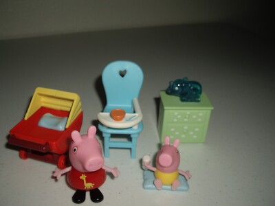 T6 EUC Rare PEPPA PIG Cousin Baby Alexander s Visit Play Set Lights Up 5pcs