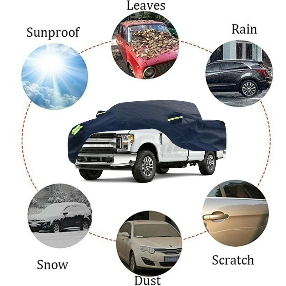 Oxford Cloth Truck Cover Waterproof Sun Snow Dust UV Protector for Toyota Tacoma - Image 3 of 4