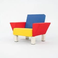 1990s Ettore Sottsass for Knoll Studio Westside Lounge Chair Multi-Color Fabric