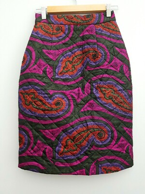 J W Anderson Topshop Paisley gesteppter Bleistiftrock 100 % Seide UK6 Euro34