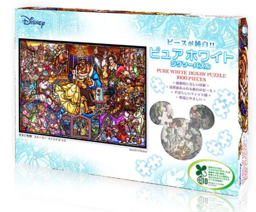 Disney 1000 Piezas Rompecabezas La Bella y la Bestia Vidrieras Blanco Puro