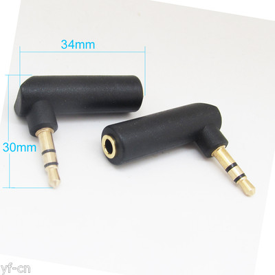 1pc Gold Plated Right Angle 1/8'' 3.5mm Stereo Male to Female Adapter Converter