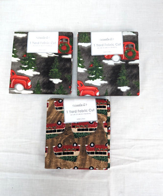 Create It 1 Yard Fabric Cut Two Fresh Trucks and One Camper Vans New
