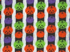 FAT QUARTER FABRIC HALLOWEEN PUMPKINS QUILTING JACK O LANTERN COTTON MATERIAL