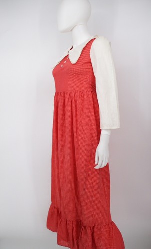 Unbranded Girls Size L-XL? Vintage Dress Strawberry Red White Polka Dots - Picture 2 of 13