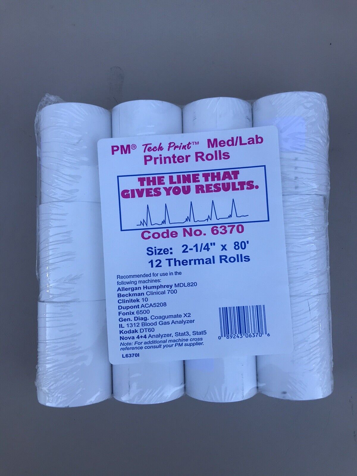 pM Tech Print Med/Lap Printer  Rolls Size 2-1/4” X 80 12 Thermal Rolls